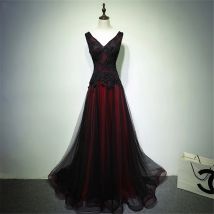 Bealegantom Deep v-neck Appliques abiti da ballo Tulle a-line Lace-up abito da sera formale Cocktail Party Robes De Soiree QA229
