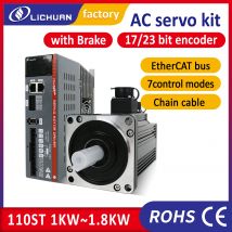 Lichuan Ethercat 1,2 kW Servomotor mit Bremse 1,5 kW Servomotor 1,8 kW Servomotor und Servotreiber-Kit 110ST 4 Nm 5 Nm 6 Nm 3000 U/min
