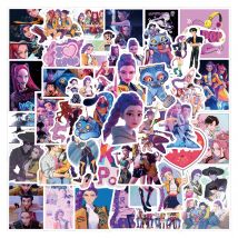 Zestaw 3 naklejek KPop Demon Hunters Anime, naklejki w stylu vintage, wodoodporne naklejki do dekoracji DIY, na zderzak, telefon, kask, dla dzieci