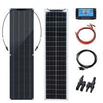 XINPUGUANG Pannello solare flessibile da 50W o 100W, Kit pannello solare Mono leggero da 12V per Camper Caravan Camper barche tetti superfici irregolari