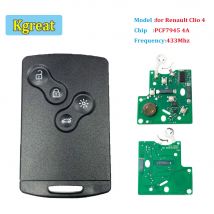 5 stücke Smart Card Auto Remote Key 4 Tasten PCF7945 4A Chip PCF7953M 433 Mhz für Renault Clio 4 captur Keyless Go Entry HandsFree