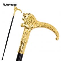 Goldener Luxus-Gehstock mit Löwengriff, modischer Gehstock für Party, dekorativer Gehstock, eleganter Gehstock mit Crosier-Knopf, 95 cm