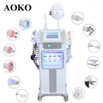 AOKO Nuovo 12 IN1 Hydro Dermoabrasione Aqua Peeling Ultrasuoni Cura del viso Iniezione di ossigeno Ringiovanimento della pelle Merlano Macchina di bellezza