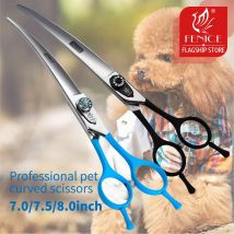 Fenice 7,0 7,5 8,0 Zoll professionelle schwarze Fellschere gebogene Schere für Teddy/Pommerinnen