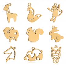 5 pz/lotto Carino Panda/Escureuil/Volpe/Scimmia/Giraffa/Gufo Pendenti E Ciondoli Animali Pendenti FAI DA TE Fatti A Mano Collana Bracciale Orecchini Creazione di Gioielli