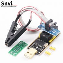 CH341A/B USB EEPROM Flash BIOS Programmiermodul mit SOIC8 SOP8 Testclip, SPI Flash Lese- und Schreibgerät für 24CXX 25CXX 93CXX Chips