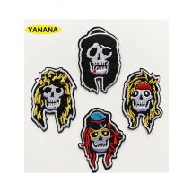 Rock band Gun Patch Badges Embroidered Applique Sewing Iron On Badge Clothes Garment Apparel Rose Accessories