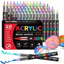 12/24/36/48 Farbe Acryl Farbe Stift Marker Pinsel Spitze Farbe Marker Für Rock Malerei Holz Leinwand Stein, Weihnachten Geschenk DIY Handwerk