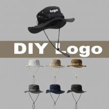 Customized Logo Print Four Seasons Anti-uv Hiking Hat Outdoor Fisherman Hat Western Cowboy Wind Sun Shade Camping Hat Men Women