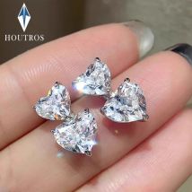 D Color Heart Cut Moissanite Drop Earrings for Women 2-6Carat Heart Shape Stud Earring 925 Sterling Silver Party Wedding Jewelry