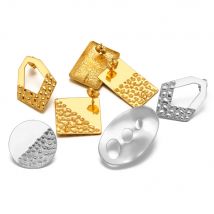 10 pezzi di alta qualità in acciaio inossidabile goffratura geometrica orecchini a bottone per orecchini di moda risultati accessori gioielli fai da te all'ingrosso