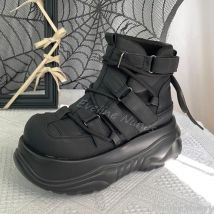 Gothic Dark Punk Rock Stiefeletten Frauen Runde Kappe Plattform Haken & Schleife Cross Strap Casual Schuhe Neue Mode Hotties Kurze stiefel