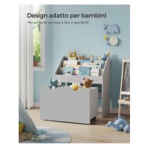 SONGMICS libreria per bambini e Organizer per giocattoli, cassettiera con 3 ripiani, scatola su ruote, multiuso, camera dei bambini, sala giochi