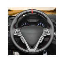 Anti-Slip Black Genuine Leather Carbon Fiber Car Steering Wheel Cover For Hyundai Veloster 2012 2013 2014 2015 2016 2017