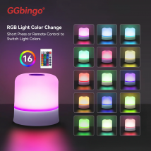 GGbingo Touch Night Light Luce notturna ricaricabile con telecomando Lampada da tavolo dimmerabile RGB Luce ambientale per soggiorno camera da letto