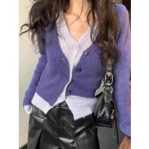 Autumn Fashion V-neck Cardigan Knitwear Sweater 2025 Elegant Casual Korean Style Women Coats Long Sleeve Slim Fit Knitted Top