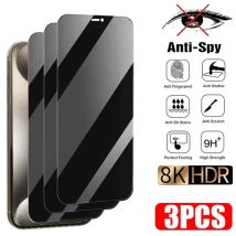 3 Stücke Privatsphäre Displayschutzfolie Für iPhone 17 16 15 14 13 Pro Max Mini 8 7 Plus Anti-spion Schutzglas Für iPhone 16 XXR XS Max