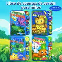 Spanish Children's Cardboard Picture Story Book Animals/Insects Educational Preschool Learning Book Stimulates Kid's Interets
