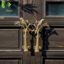 BCD BCD Messing handgemachte Indoor Outdoor Holz Glas Türgriffe für Innentüren Scheune Türgriffe Zweig Papagei