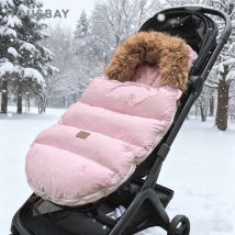 Coprigambe per passeggino Outdoor Winter Baby Warm in carrozzina rimovibile più spesso collo in pelliccia antivento busta per bambini accessori per passeggino