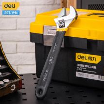 Deli 1 pz 6/8/10/12 pollici chiave regolabile con manico antiscivolo in gomma nera manutenzione lavoratori che riparano utensili manuali universali