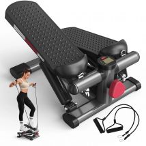 JASPORT ST1 Mini-Stepper 2 in 1 con corde di alimentazione, LCD, regolabile, silenzioso e compatto, allenamento per gambe e braccia, 100 kg max.
