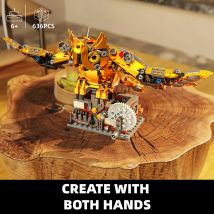 606pcs Mechanical Owl Building Block Toys Sets Steampunk Style Constructible Model Creative Desk Christmas Gifts