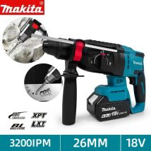Makita Oryginalny Bezszczotkowy Młotowiertarka Akumulatorowa 26MM 18V Litowa Bateria Bezprzewodowe Wiertarki Do Elektronarzędzi Makita 18v