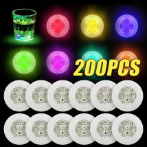1-200PCS LED Coaster Lights Kolorowe świecące naklejki na butelki wina Bar Oświetlenie weselne Świecące naklejki na butelki wina