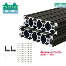 2pcs 2080 anodische Oxidation schwarz Aluminium profil Extrusion lineare Schiene Aluminium profil 2080 Extrusion für cnc 3d Drucker teile