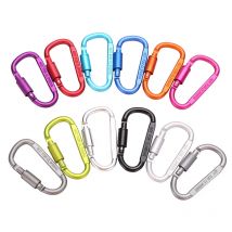 1Pcs Premium Aluminum D-Ring Locking Carabiners - Lightweight & Durable for Hiking, Camping, Keychains, More - NOT for Climbing
