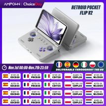 Retroid Pocket Flip2 Console di gioco portatile Schermo AMOLED da 5,5 pollici Uscita video Processore MTK Snapdragon Ventole Raffreddamento Ricarica rapida