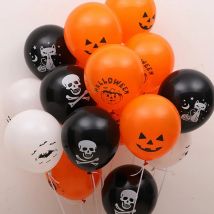 30/10Pcs Scary Halloween Luftballons Kinder Spielzeug Kürbis Skelett Geist Bar Party Decor Ballon Halloween Schwarz Orange latex Ballon