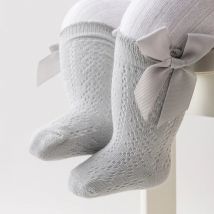 Kinder Atmungsaktive Mesh Socken Einfarbig Nette Schleife Prinzessin Strümpfe Kleinkind Neugeborenes Baby Mädchen Casual Strumpf Für 0-3Y