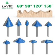 LAVIE 1 pz 6mm Gambo 60 90 120 150 Gradi V Tipo Scanalatura Bit CNC Incisione Solido Router Bit Fresa In Metallo Duro C06027