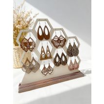 9-teilig – Bohemian-Vintage-Braun-Hohlohrringe-Set – einzigartige ethnische Statement-Damen-Anhänger-Schmuckohrringe