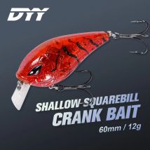 DYY 60 mm 12 g flacher Squarebill-Kurbelköder, Minnow-Angelköder, schwimmender Wobbler, künstlicher harter Köder für Barschforellen-Angelköder