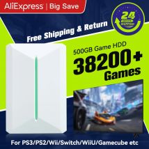 Retrobat & Playnite Console di gioco retrò HDD da gioco da 500 GB per PS3/PS2/Switch/Wii/WiiU per PC/laptop con oltre 38200 giochi retrò/AAA/PC
