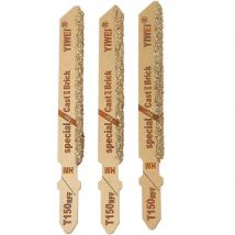 3 pezzi lama per seghetto alternativo diamantato 3 "T150 grana in metallo duro 50 grana T-shank lame per seghetto alternativo utensile da taglio per piastrelle in ceramica attrezzi da giardino