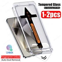 1–2 Stück einfache Installation, Displayschutzfolie für Samsung Galaxy S24 Ultra S24 Plus, gehärtetes Glas, Beschichtung, staubfreie Installationsbox