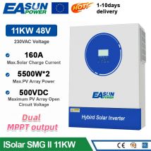 EASUN POWER 11KW Hybrydowy Inwerter Solarny 220V Inwerter Czysta Fala Sinusoidalna 48VDC Akumulator Solarny Inwerter 160A Kontroler MPPT Konwerter