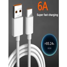 6A 120W 3/5/10pcs USB Type C Data Cable Fast Charging Cable for Huawei Xiaomi Samsung POCO Oneplus, Realme, Android Models