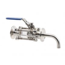 Stainless Steel 304 1.5″ TC Sight Glass Ball Valve with Pickup Tube Full Port Homebrew Brew Kettle Fermenter Ball Valve