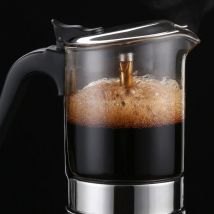 Italienische Moka-Kanne, italienische Kaffeemaschine, rostfreie Kaffeemaschine, Maschinen, Maker, Induktionstöpfe, Glas, Kaffeegeschirr, Küche, Esszimmer
