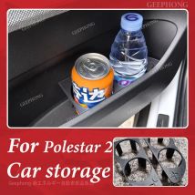 Geephong 3D printed PETG-CF material dual cup holder for Polestar 2, suitable for in-car storage, sturdy and durable.