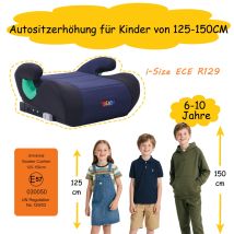 YALION Kindersitzerhöhung ISOFIX Sitzerhöhung Auto Kinder- Kinderautositz i-Size für Kinder 3-Punkt-Gurt, ECE R129