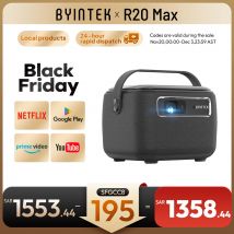 BYINTEK R20 Max Mini Proiettore 4K DLP Smart WiFi Android 11.0 LED 1080P Proiettori Home Theater Esterni Con Batteria 15600mAh