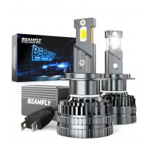 BEAMFLY H7 Led Versione a lunga durata 130W Lampadina per fari 6000K Canbus Auto 28000LM H7 Led a bassa temperatura Alta luminosità