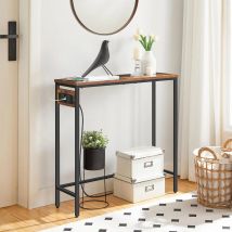 Console Table with Power Outlets Slim Console Table with Charging Station Narrow Sofa Table for Small Space Hallway Entryway