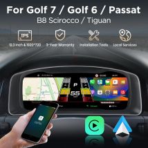 LCD Digital Cluster Armaturenbrett für VW Golf 7 Scirocco Golf 6 MK7 Passat B8 B6 Tiguan Instrumententafel Tachometer Virtuelles Cockpit
